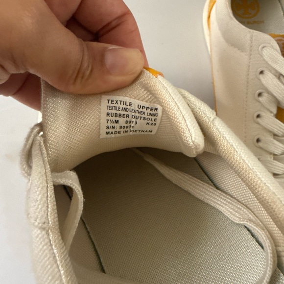 Tory Burch Yellow and Ivory Sneakers - Picture 8 of 12